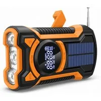 Tekoo Notfallradio 5000mAh mit Solar, Kurbel, LED, Bluetooth, IPX5 Notfallradio (Sendersuchlauf, FM, AM, 3 Lademethoden (Solar, Kurbel, USB), IPX5 Wasserfest, Bluetooth 5.3)