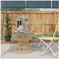 Outsunny Gartentisch Gartentisch mit Tischplatte (Kaffeetisch, 1-St., Balkontisch), für Garten, Balkon, Naturholz 60 x 60 x 50 cm