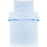 Makian Kinderbettwäsche Uni Hellblau, Baumwolle, Kinderbettwäsche 80x80 cm / 35x40 cm Deckenbezug, Kissenbezug