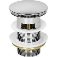 LuxeBath Ablaufgarnitur Ablaufventil für Waschbecken & Waschtisch Pop Up Ventil Doppeldichtung (Komplett-Set) Abflussgarnitur aus Messing verchromt mit Überlauf Universal Silber