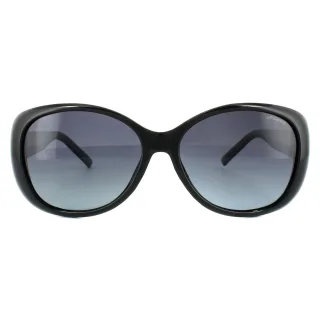 Polaroid Butterfly Womens Shiny Black Grey Gradient Polarisierte Sonnenbrille