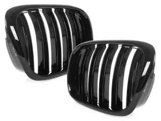 Kühlergrill DOPPELSTEG Schwarz Glanz für BMW 5er E39 Facelift 2000-2004