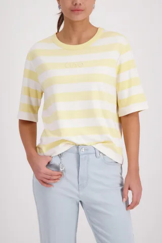 monari - Sweatshirt mit Streifen pastel yellow ringel - Gr. - 44
