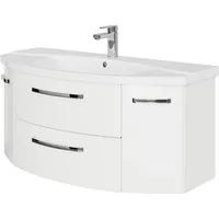 Saphir Waschtisch Serie 4010 Keramik-Waschtisch mit Unterschrank, 120,5 cm breit, Waschplatz mit 2 Türen, 2 Schubladen, Badmöbel-Set mit Waschtisch