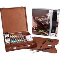 Talens Kreativset Van Gogh Holzkasten Ölfarbe Inspiration 14 Farben, 40 ml-Tuben+Zubehör, (22-tlg., 22-teilig), im hochwertigen Holzkasten