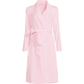 Bademantel mit Paspeln für Damen, Damen, size: regular, Pink, Elasthan/Viskose-Mischung, by Lands' End