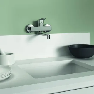 Ideal Standard Ceraplan Küchenarmatur BD341AA chrom, Wandmontage, Ausladung 198mm