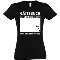 Youth Designz Print-Shirt Gästebuch 50. Geburtstag Damen T-Shirt mit Lustigen Print Geschenk mit coolen Motiv für Frauen