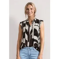 STREET ONE Shirttop mit geschlitztem Rundhalsausschnitt