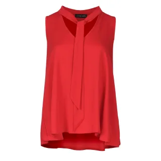 Rotes ärmelloses Top mit Krawatten-Detail