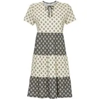 Ringella Sommerkleid im Stufenlook und Ausschnitt mit Kordel Baumwolle/Modal