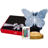 Geschenkelampe LED Nachttischlampe Schmetterling Butterfly 3D Gravur Nachtlicht Geburtstagsgeschenk, Leuchte 7 Farben fest integriert, Geburtstagsgeschenk für Mädchen, Tochter