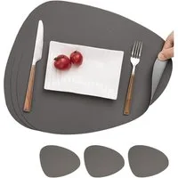 Coonoor Platzset Tischset, Kunstleder, abwischbar, (4-St)