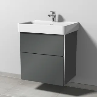 Sanipa 3way Waschtischunterbau zu Laufen Pro S Waschtisch mit 2 Auszügen, Anthrazit-Glanz BS76679