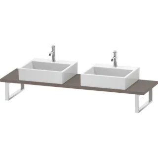 Duravit DuraStyle Konsole DS105C04343 für Aufsatzbecken, 2 Ausschnitte, Stärke 3 cm, basalt matt