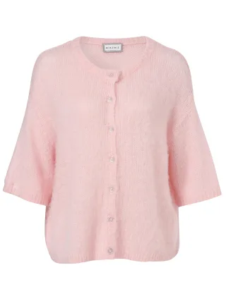 eiszeit - Jacke Rundhals 1/2 Arm Haken Struktur überschnittene Schulter rose blush - Gr. - 44
