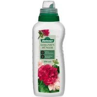 Dehner Blumendünger Geraniendünger, hochwertiger NPK-Dünger, 500 ml, ca. 50 l, 50 l Gießwasser, Flüssigdünger, organisch mit Spurennährstoffen