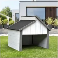 Melko Mähroboter-Garage Mähroboter Garagendach Rasenroboter Carport Holz Rasenmäher Automower, BxTxH: 85x85x82.5 cm, (Stück, 1-St., Stück), Großzügige Türöffnung