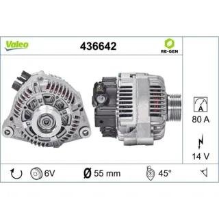 Valeo Generator  80A Citroen Fiat Lancia Peugeot 436642