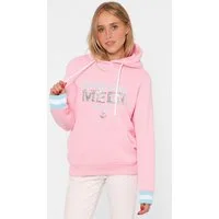 Zwillingsherz Hoodie "Glücklich am Meer" mit Pailletten, Kapuze und kontrastfarbigen Bündchen