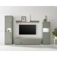 Home affaire Wohnwand City/Giron, moderne Anbauwand, Komplettset in vielen Farben verfügbar, (Set, 4-St), enthält zwei Vitrinen, ein Lowboard & ein Wandboard