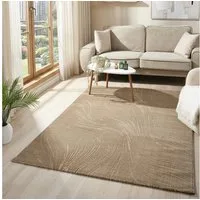 Vimoda Teppich Boho Design Unifarbe Hoch-Tief-Effekt, Rechteckig, Höhe: 6 mm, Teppich 3D Hoch-Tief-Effekt Modern für Esszimmer, Flur & Schlafzimmer