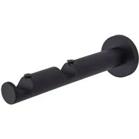 MDEKOR Gardinenstangenhalter für Gardinenstange 19 mm, Wandträger 2-läufig Schwarz Matt P Wandhalter