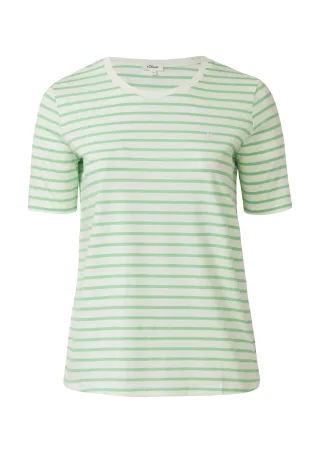 s.Oliver - T-Shirt grün/creme - Gr. - 44