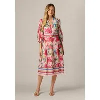 Adrianna Papell Hemdblusenkleid Printed Stripe Midi Dress Luftiges, aus Organza gefertigtes, fröhliches Midikleid