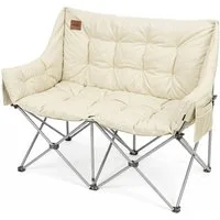 kehot Campingstuhl Faltbarer 2-Sitzer Campingstuhl mit 6 cm Polsterung, 127×94×60 cm (Doppelsitz Outdoor Sofa bis 240kg belastbar, Campingklappstuhl), Klappstuhl mit Oxford-Gewebe,Tragetasche, für Camping Garten Balkon