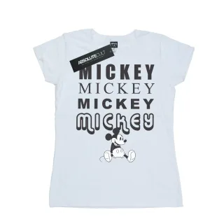 Disney - "Mickey Mouse Sitting" T-Shirt für Damen (Weiß)