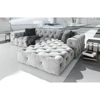 Sofa Dreams Ecksofa Polster Design Sofa Samtstoff Menorca L Form kurz Stoffsofa, Loungesofa