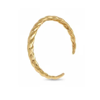 Damen Offenes Geflochtenes Armband mit Vergoldung und 925er Sterlingsilber BIPU010