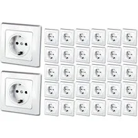 ChiliTec Unterputz-Steckdose DELPHI 32er Set Schuko-Steckdosen weiß 250V~/ 16A