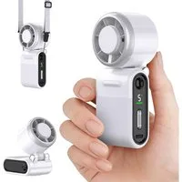 nsihing Handventilator Tragbarer Mini-Handventilator mit Turbo-Funktionm,Leise und langlebig, Kompakt & leistungsstark: 5 Stufen, Akku wiederaufladbar, handlich