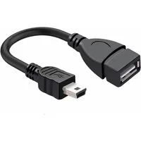 Bolwins K21 mini USB Stecker auf USB A Buchse OTG Kabel Adapter 10cm für Radio USB-Kabel, mini USB 5-Pin Stecker, USB 2.0 Typ A Buchse (10 cm), Verlängerung vorhandener USB Kabel