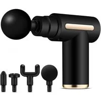 TUWENA Massagepistole Massagepistole Mini, Muskel Massagegerät Ultra Leise Handmassagegeräte, Tragbar 45DB Ultra Leise mit 6 Geschwindigkeiten, 4 Massageköpfen