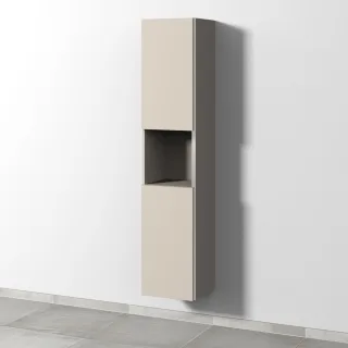 Sanipa 3way Hochschrank mit 2 Türen und 1 offenem Fach, Kaschmir-Matt BP1141U