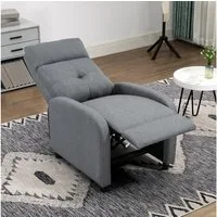 HOMCOM Relaxsessel Fernsehsessel mit Liegefunktion, Leinenoptik (TV-Sessel mit Taschenfederkern, 1-St., Ruhesessel), für Wohnzimmer, Schlafzimmer, Grau