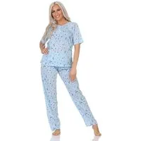 EloModa Pyjama Damen Pyjama zweiteiliger Schlafanzug Pyjama-Set, M L XL 2XL (2 tlg)