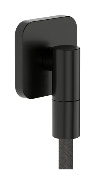 Hansgrohe Wandanschluss FixFit Fine Q mit Rückflussverhinderer brushed black chrome , 28884340 28884340