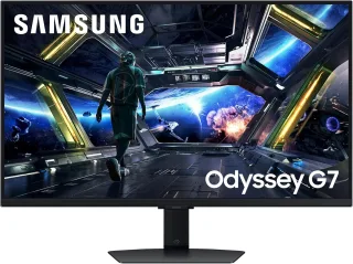 Samsung Odyssey G70D 4K Gaming Monitor 32 Zoll Bildschirm mit IPS-Panel 4K-Auflösung 3840 x 2160 Pixel AMD FreeSync Premium HDR10+ Reaktionszeit 1 ms Bildwiederholrate 144 Hz LS32DG702EUXEN