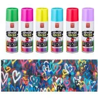 CEPEWA Kreidespray Kreidespray 6er Set, 6 Farben, wasserlöslich