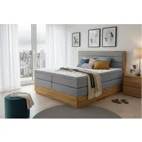 Home affaire Boxspringbett Evelina, Doppelbett, Polsterbett, Komfortbett, 160 & 180 cm, inkl. 6 cm Topper, zwei Bettkästen, Taschen-Federkernmatratze in H3