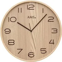 AMS Funkwanduhr F5514 (Quarzuhr,Holz,Glas,Wohnzimmer,Esszimmer,Küche,Arbeitszimmer,Büro,Flur)