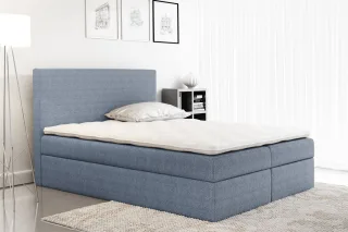 Boxspringbett Schlafzimmerbett KELIS Webstoff Hellblau 140x200cm