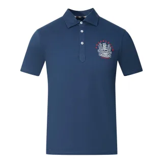 Aquascutum Aldis London Logo Blaues Poloshirt