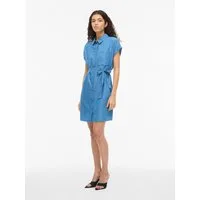 Vila Blusenkleid VINORI S/S SHIRT DRESS - NOOS Sommerkleid, im Denim Look