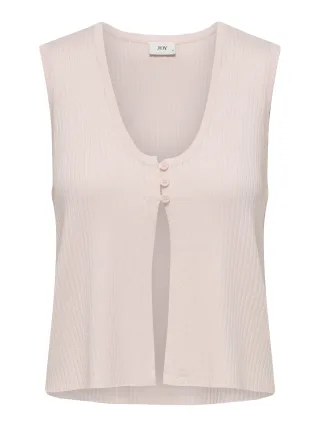 JDY - JDYALEXANDRA S/L BUTTON TOP KNT Pink Dogwood - Gr. - L