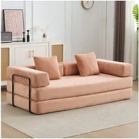 Vankel Loungesofa Faltbares Schlafsofa, bequemes Cord Bodensofa für kleine Räume, 4-in-1 Klappsofa für Wohnzimmer, Schlafzimmer, Büro oder Gäste